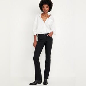 Old Navy Black Mid-Rise Wow Boot-Cut Jeans Size 12 Short